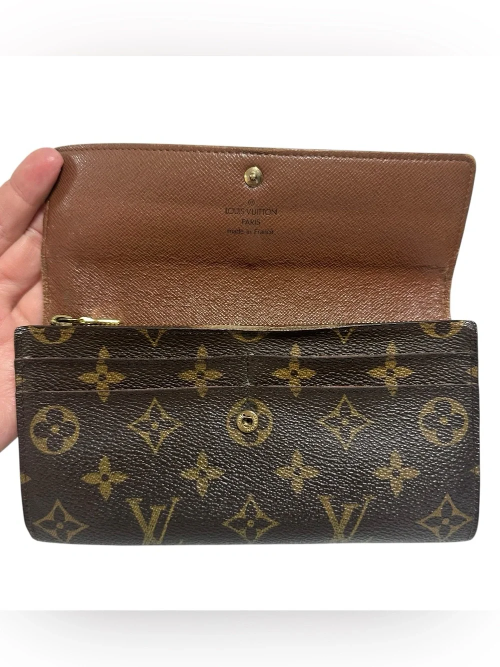 Louis Vuitton Sarah Monogram Leather Long Wallet on Chain